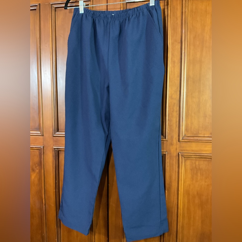 Blair Women’s Petite Size 12PS Solid Navy Comfy Elastic Waist Euc As Pictured My